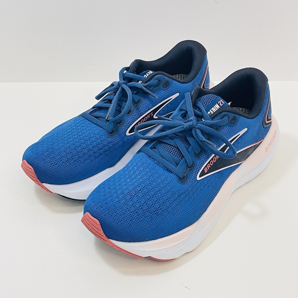 Brooks Glycerin GTS 21 Womens Size 8 Blue Pink Walking Running Shoes Sneakers - Picture 2 of 12